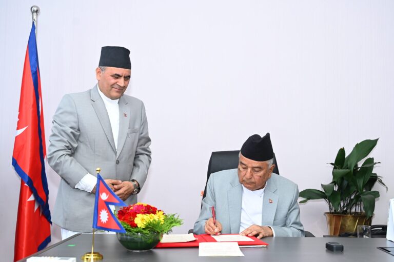 राष्ट्रपति पौडेलद्वारा तीन विधेयक प्रमाणीकरण