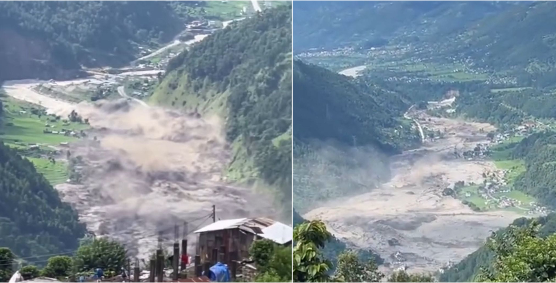 भोटेकोसीको बाढीले रसुवा बजार र भन्सार सबै…