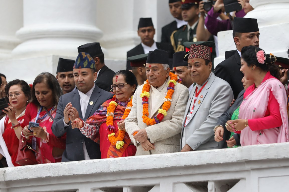 राष्ट्रपति पौडेलले गरे वसन्तपुर पुगेर इन्द्रजात्रा अवलोकन